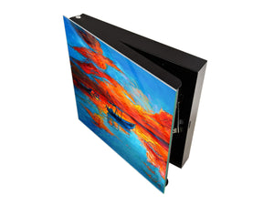 Key Cabinet together with Magnetic Glass Markerboard KN12 Paintings Series: Fishing boats and sea