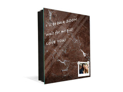 Concept Crystal Key Lock Box Storage Holder and and Magnetic Whiteboard KN02 Marbles 2 Series: Polished brown stone