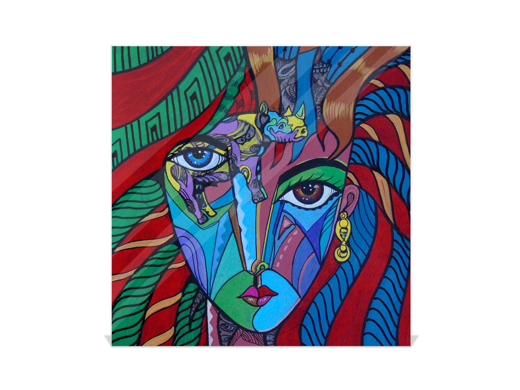 Petite armoire pour clés avec motif au choix K01 Lignes concentriques