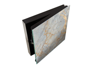 Concept Crystal Key Lock Box Storage Holder and and Magnetic Whiteboard KN02 Marbles 2 Series: Natural breccia marble