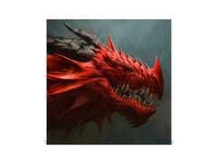 Wall Mounted Key Holder and Magnetic Dry-Erase Glass Board KN13 Abstract Graphics Series: Fierce dragon