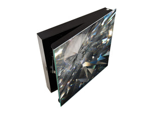 Key Cabinet Storage Box with Frameless Glass White Board KN10 Decorative Surfaces Series: Diamond shapes