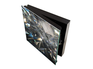 Key Cabinet Storage Box with Frameless Glass White Board KN10 Decorative Surfaces Series: Diamond shapes