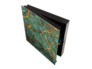 50 Key lock Box storage holder with Decorative front glass panel KN01 Marbles 1 Series: Swirls of marble