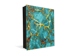 50 Key lock Box storage holder with Decorative front glass panel KN01 Marbles 1 Series: Rippled marble surface