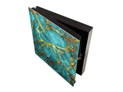 50 Key lock Box storage holder with Decorative front glass panel KN01 Marbles 1 Series: Rippled marble surface