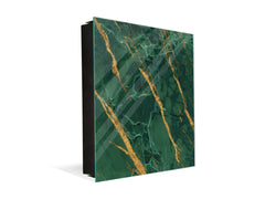 50 Key lock Box storage holder with Decorative front glass panel KN01 Marbles 1 Series: Green marble with golden veins 2