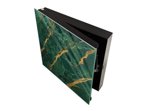 50 Key lock Box storage holder with Decorative front glass panel KN01 Marbles 1 Series: Green marble with golden veins 2