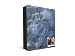 50 Key lock Box storage holder with Decorative front glass panel KN01 Marbles 1 Series: Blue marble with light reflections