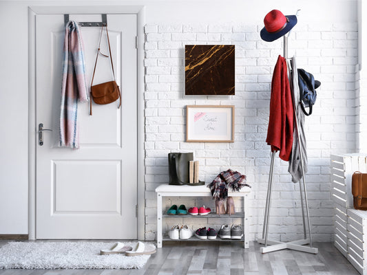 Concept Crystal Key Lock Box Storage Holder and and Magnetic Whiteboard KN02 Marbles 2 Series: Abstract brown