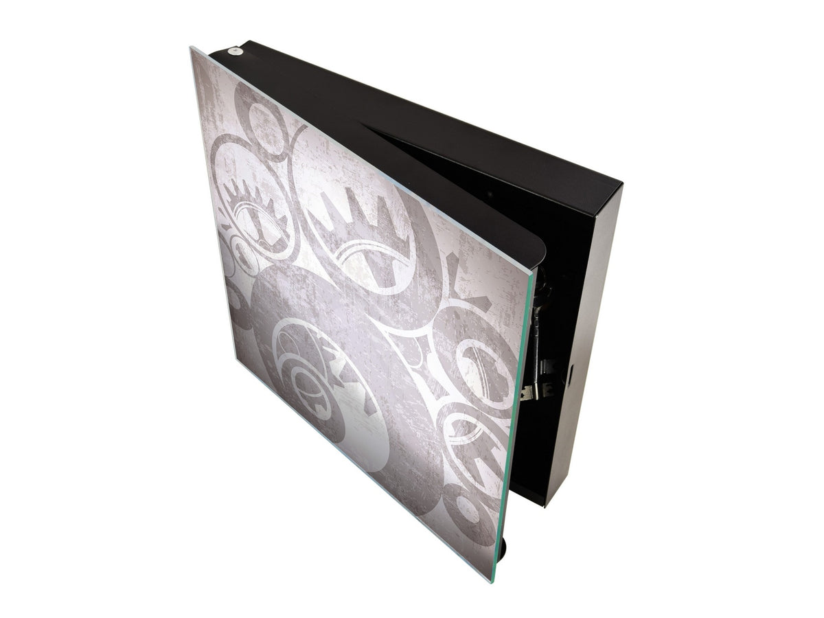 Caja de llaves de montaje en pared junto con Tablero de borrado en seco decorativo K14 Temas del mundo La rueda del tiempo