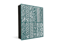 Decorative key Storage Cabinet with Glass White Board KN07: Abstract design pattern