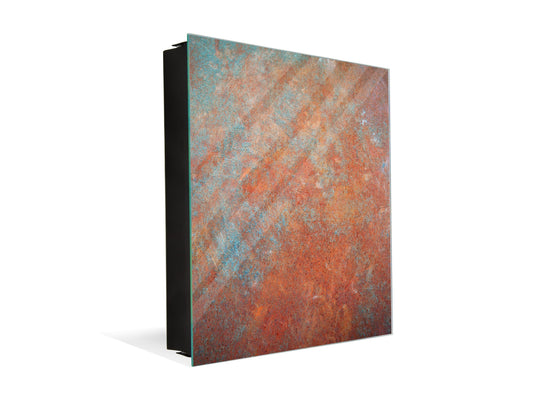 50 keys cabinet with Decorative front panel and Glass white board KN04 Rusted textures Series: Oxidized metal 2