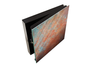 50 keys cabinet with Decorative front panel and Glass white board KN04 Rusted textures Series: Oxidized metal 2
