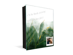 50 Key lock Box storage holder with Decorative front glass panel KN01 Marbles 1 Series: Green marble leaves