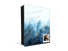 50 Key lock Box storage holder with Decorative front glass panel KN01 Marbles 1 Series: Blue marble leaves