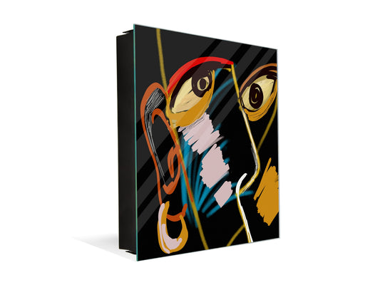 Petite armoire pour clés avec motif au choix K01 Lignes concentriques