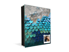 Key Cabinet Storage Box with Frameless Glass White Board KN10 Decorative Surfaces Series: Turquoise fish-like scale