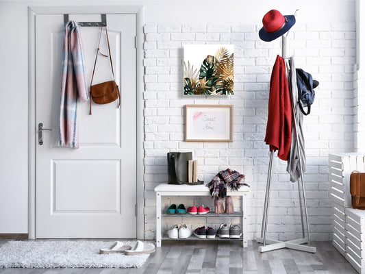 Decorative Key Organizer with Magnetic Surface Dry-Erase Board KN11 Tropical Leaves Series: Tropical pattern