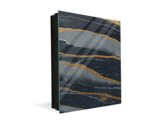Concept Crystal Wall Mount Key Box together with Decorative Dry Erase Board KN03 Colourful abstractions Series: Dark-blue marble