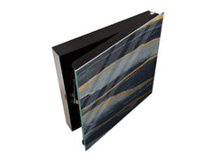 Concept Crystal Wall Mount Key Box together with Decorative Dry Erase Board KN03 Colourful abstractions Series: Dark-blue marble