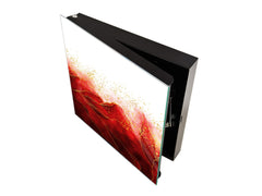 50 Key lock Box storage holder with Decorative front glass panel KN01 Marbles 1 Series: Red marble leaves