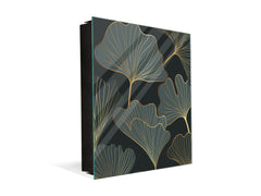 Decorative key Storage Cabinet with Glass White Board KN07: Floral art deco