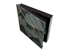 Decorative key Storage Cabinet with Glass White Board KN07: Floral art deco