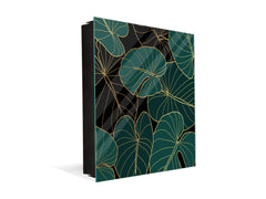 Decorative Key Organizer with Magnetic Surface Dry-Erase Board KN11 Tropical Leaves Series: Art deco wallpaper 1