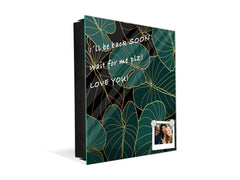 Decorative Key Organizer with Magnetic Surface Dry-Erase Board KN11 Tropical Leaves Series: Art deco wallpaper 1