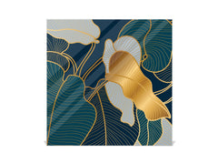 Decorative Key Organizer with Magnetic Surface Dry-Erase Board KN11 Tropical Leaves Series: Art deco wallpaper 2