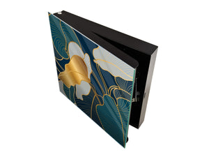 Decorative Key Organizer with Magnetic Surface Dry-Erase Board KN11 Tropical Leaves Series: Art deco wallpaper 2