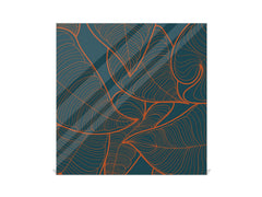 Decorative key Storage Cabinet with Glass White Board KN07: Abstract leaves