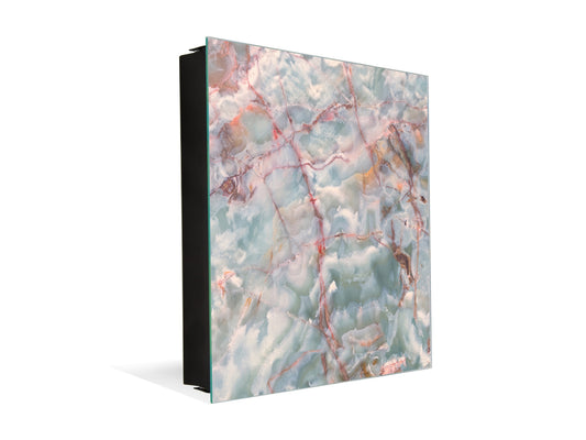 Concept Crystal Key Lock Box Storage Holder and and Magnetic Whiteboard KN02 Marbles 2 Series: Onyx pink veins