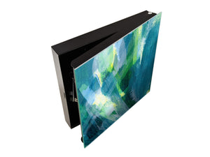 Decorative key Storage Cabinet with Glass White Board KN07: Colourful paint brushes