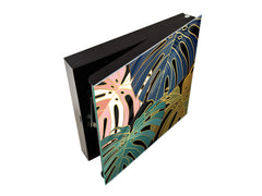 Decorative Key Organizer with Magnetic Surface Dry-Erase Board KN11 Tropical Leaves Series: Vector art