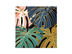 Decorative Key Organizer with Magnetic Surface Dry-Erase Board KN11 Tropical Leaves Series: Vector art