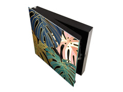 Decorative Key Organizer with Magnetic Surface Dry-Erase Board KN11 Tropical Leaves Series: Vector art