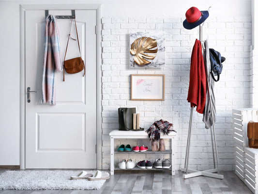 Decorative Key Organizer with Magnetic Surface Dry-Erase Board KN11 Tropical Leaves Series: Golden leaf on marble