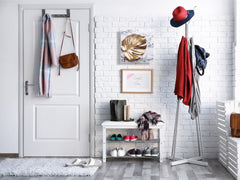 Decorative Key Organizer with Magnetic Surface Dry-Erase Board KN11 Tropical Leaves Series: Golden leaf on marble