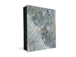 50 Key lock Box storage holder with Decorative front glass panel KN01 Marbles 1 Series: Italian grunge stone