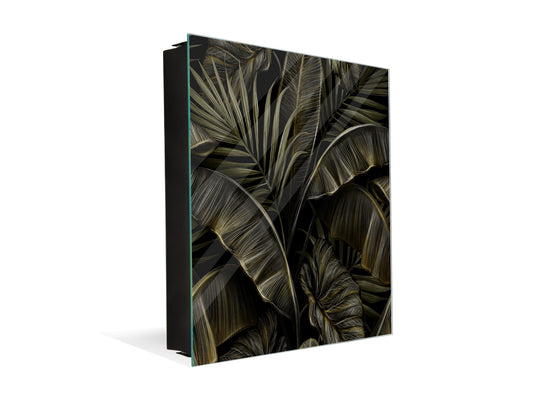 Decorative Key Organizer with Magnetic Surface Dry-Erase Board KN11 Tropical Leaves Series: Exotic pattern 1