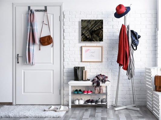 Decorative Key Organizer with Magnetic Surface Dry-Erase Board KN11 Tropical Leaves Series: Exotic pattern 1