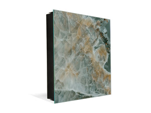 50 Key lock Box storage holder with Decorative front glass panel KN01 Marbles 1 Series: Marble waves