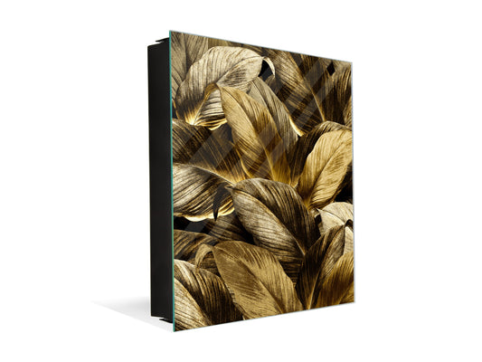 Decorative Key Organizer with Magnetic Surface Dry-Erase Board KN11 Tropical Leaves Series: Precious leaves