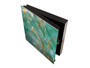 50 Key lock Box storage holder with Decorative front glass panel KN01 Marbles 1 Series: Green onyx