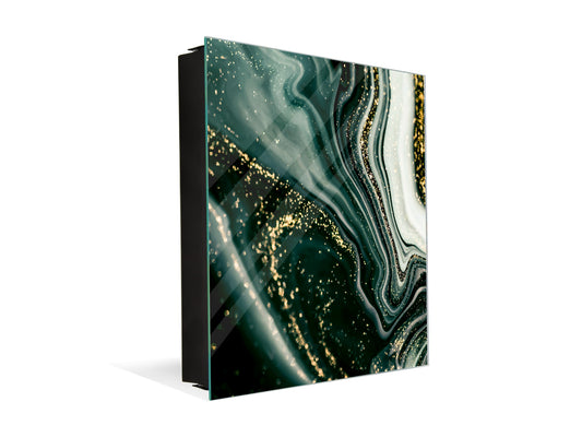 Concept Crystal Wall Mount Key Box together with Decorative Dry Erase Board KN03 Colourful abstractions Series: Mesmerising golden powder