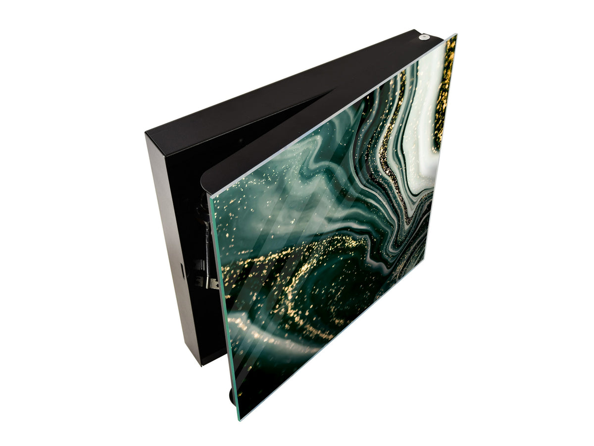 Concept Crystal Wall Mount Key Box together with Decorative Dry Erase Board KN03 Colourful abstractions Series: Mesmerising golden powder