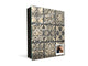 Decorative key Storage Cabinet with Glass White Board KN07: Sculpted mosaic pattern