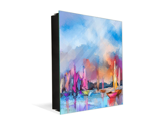 Petite armoire pour clés avec motif au choix K01 Lignes concentriques